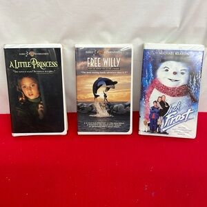 Warner Bros VHS Tapes lot of 3 - Jack Frost - Free Willy - A Little Princess